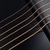 Gold Color Plated Thin Necklace Link Cable Chain 316L Stainless Steel Jewelry Accessories On Neck for Women Ladies Choker Gift