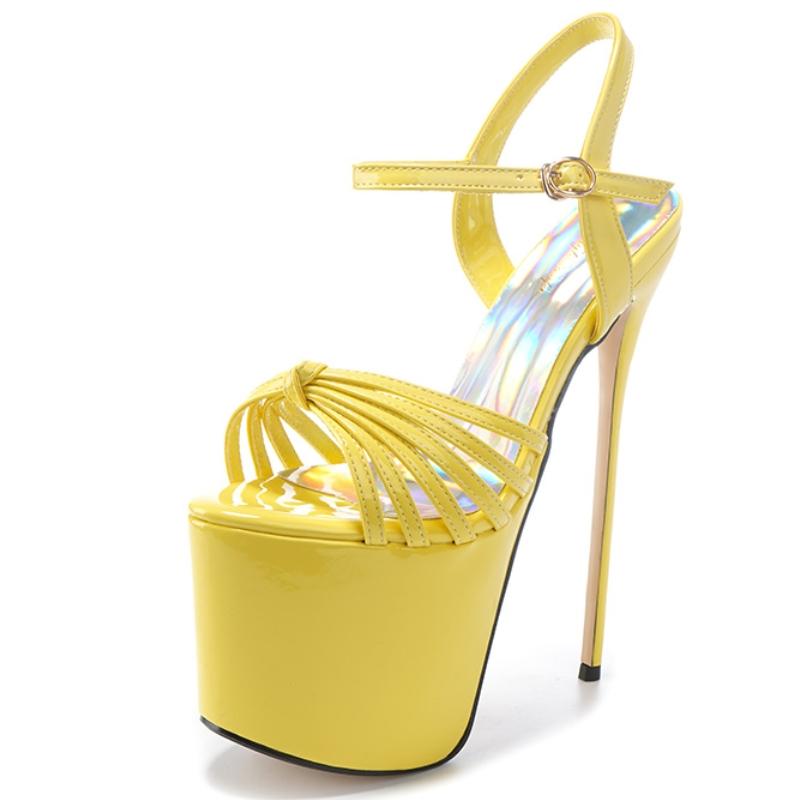 

Розкішні жіночі босоніжки на платформі 19 см Супервисокі підбори Літнє взуття Сексуальні шльопанці на підборах Танцювальне взуття для стриптизу Фетиш взуття Жіноче 37