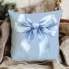 1 Stück Aquarell Blau Schleifenmuster Kissenbezug, Geeignet für Sofa, Schlafzimmer, Wohnzimmer, Ein Sanftes Geschenk für Mädchen
