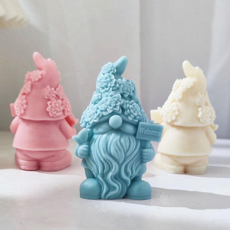 Silikon Kalıp Gnome Kalıp 3D Gnome Kalıp Epoksi Cüce Alçı Kalıp Sabun Gnome Reçine Kalıpları Noel Ev Dekorasyonu