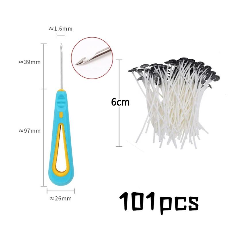 Multiple Sizes Waxed Cotton Thread Candle Wick 100pcs/set Smokeless Wick & Holder Candle Making Set Accessories Wicks Bracket