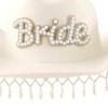 Fringed Pearl Bride Cowboy Hat for Female BrideToBe Bride Cowboy Hat Bachelorettes Party Headwear Wedding Celebration Hat