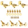6pcs 40 / 41 Inch Folk Guitar Tuning Pegs 3R+3L All Closed Machine Heads Tuners Gold Black Optional