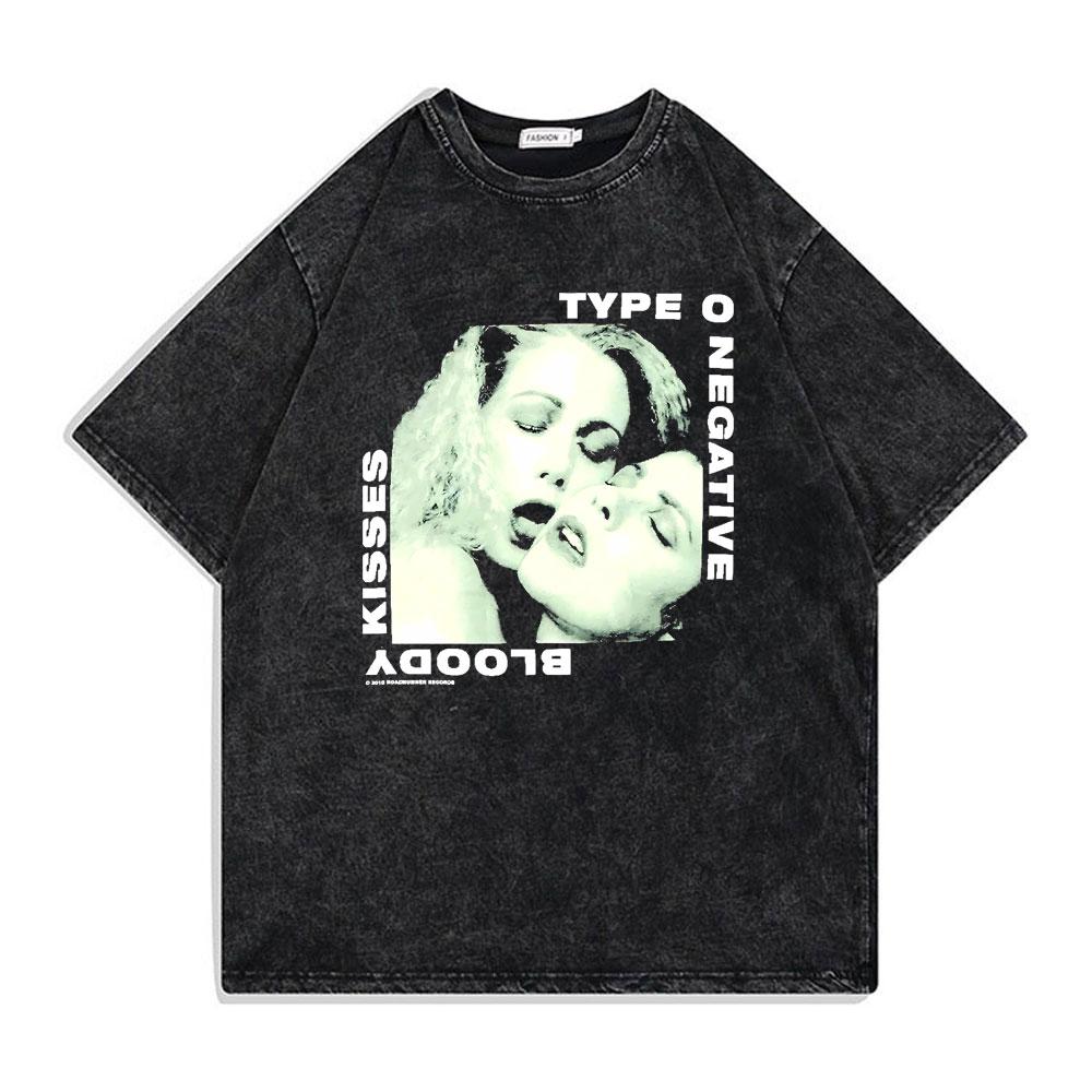 Washed Vintage Rock Band Type O Negative Rip Peter Steele Tribute T Shirt Male Casual Oversized Tshirt Mens Rocker Streetwear