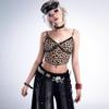 Studded Belt Skull Bone Skeleton Buckle Bling Bling Glitter Belt Hip Hop 110cm Black [Lamerry] Men's Women's
