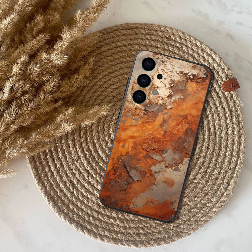 Retro Industrial Style Rusty Phone Case For Samsung S25,S24,S21,S22,S23,S30,Ultra,S20,Plus,Fe,Lite,Note,10,9,5G Black Cover