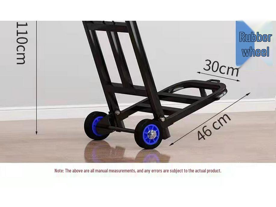 Carrito de Compras Plegable Portátil para Uso Doméstico - Carrito de Equipaje de Acero al Carbono Tirado a Mano para Comestibles