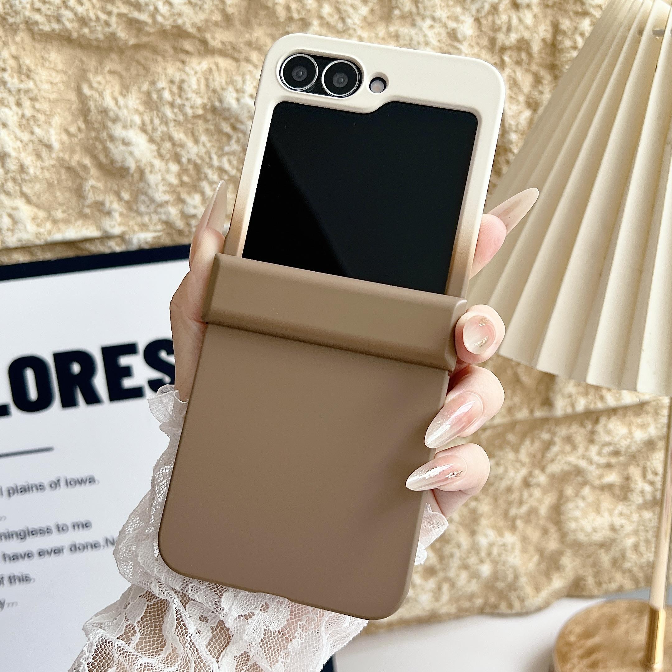 

for Samsung Galaxy Z Flip 7 6 5 4 3 Zflip7 Z Flip6 Flip4 Candy Color Fold Phone Case 3in1 Shockproof Cover with Hinge Galaxy Z Flip 5