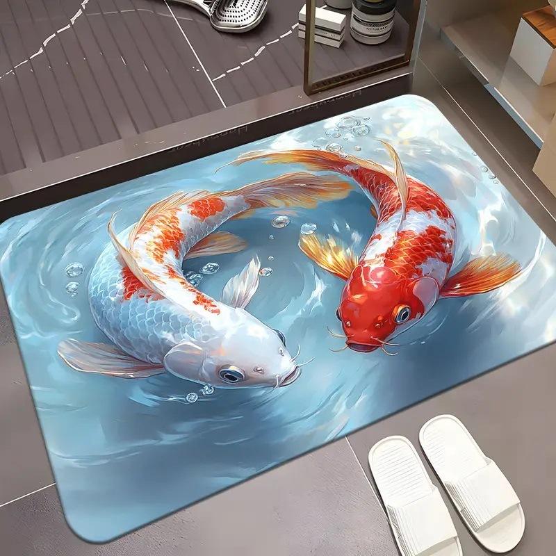 Absorberende Baderoms-Toalett Dørmatte Sklisikker og Slitesterk Fotmatte Inngangsdørmatte