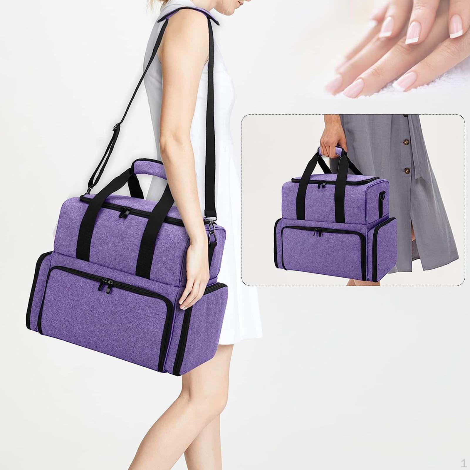 

Nail Polish Storage Bag Holder with Handle Convenient Sturdy Zippers Organizer
