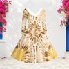 Women Plus Size V Neck Furry Trim Long Sleeve Belted Abstract Print A Line Midi Dress