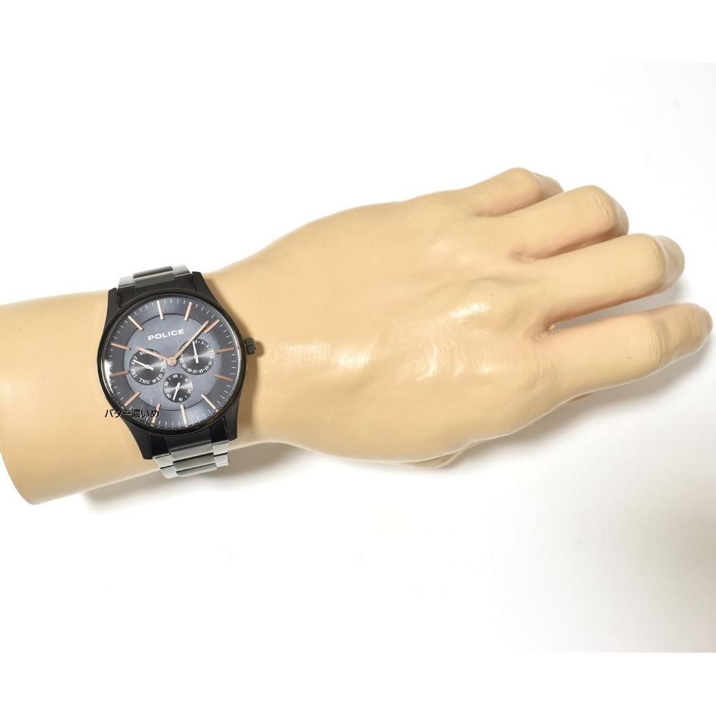 Used Police POLICE 14701JSB Men's Watch Metal Strap Black x Rose Gold Quartz Courtesy Unused