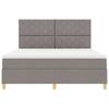 LED Boxspring Bed with Headboard Taupe 180 X 200 Cm Fabric