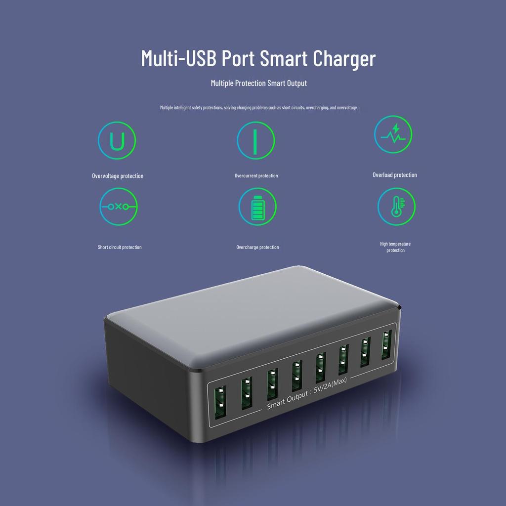 8-Port Multifunctional Charging Station for Apple and Laptops with PD Fast Charging