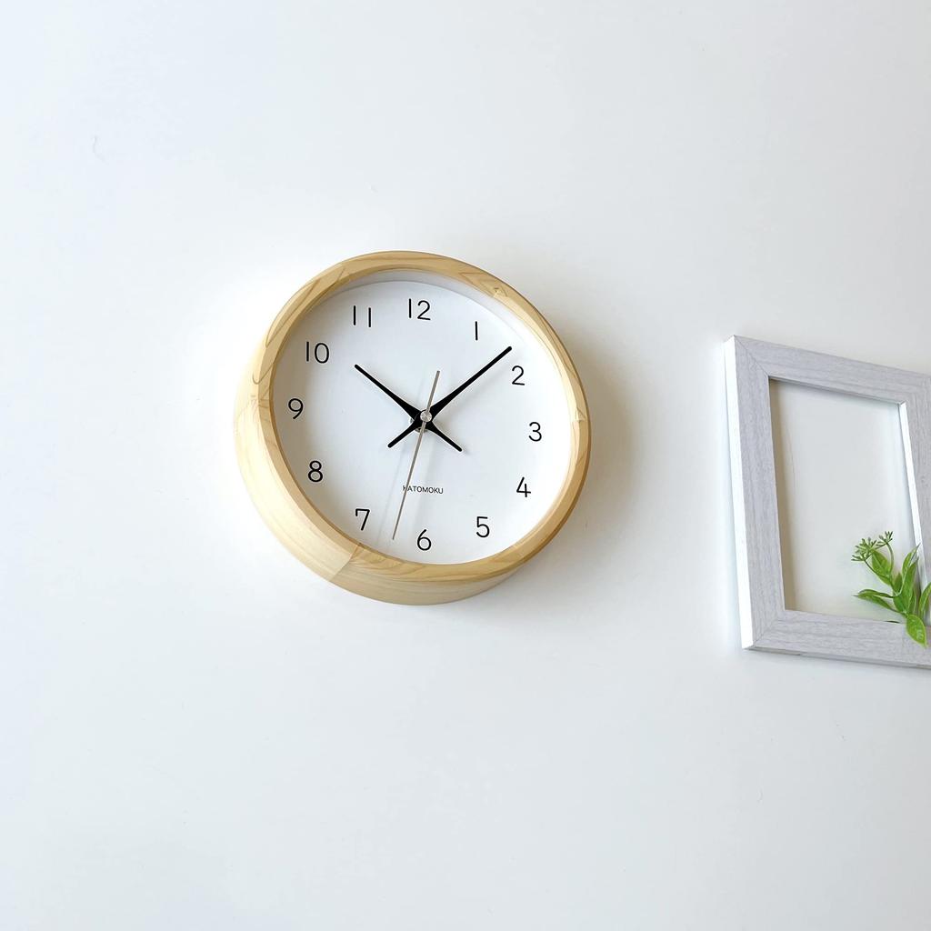 KATOMOKU Muku Clock 13 Hinoki Wall Clock Continuous Second Hand km-130HIRC 220mm (Radio Clock)