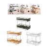 2 Layers Desktop Organizer Cosmetic Holder Stainless Steel Frame Rustproof Modern Multifunctional