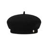 VARZAR VA Curved Oval Metal Blended Beret Black