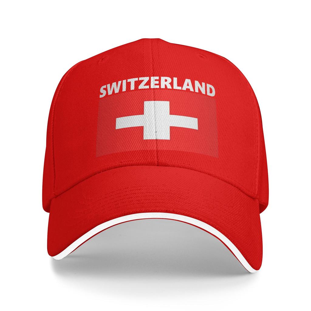 Schweizer Flagge Sonne Baseballkappe Sommer Lässig Trucker-Hut Für Unisex Jugendliche Jagd Camping Baseballkappen