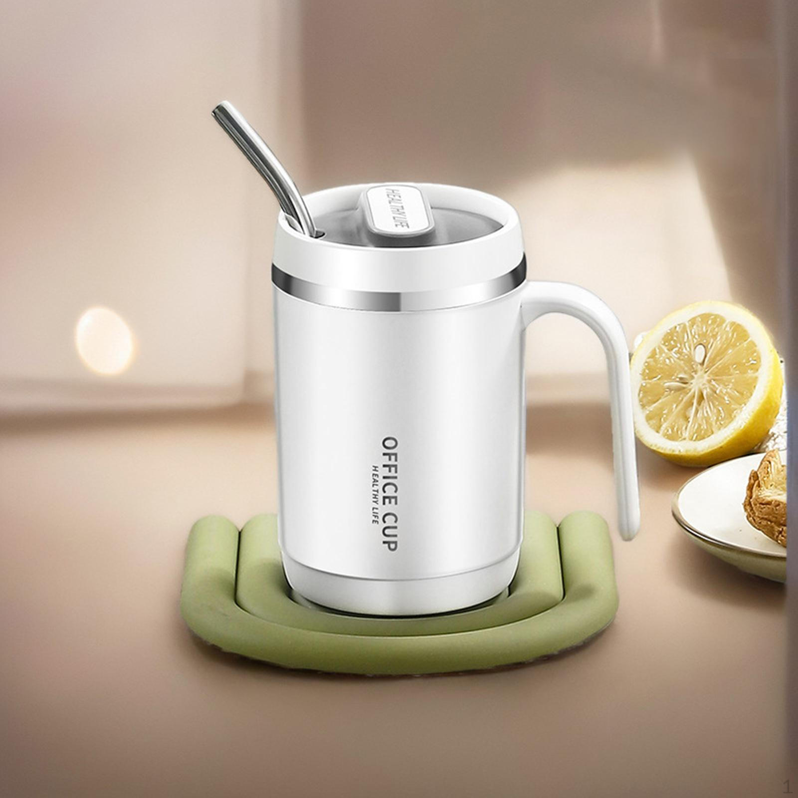 

Изолированная чашка для питья автомобильной воды с крышкой, большая емкость, термокофе из нержавеющей стали белый