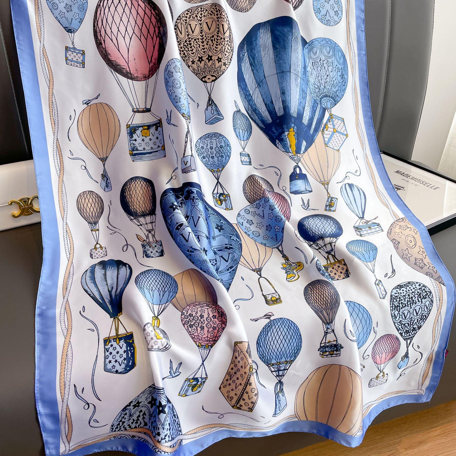 

Новый шелковый шарф с принтом в виде воздушного шара Lijin Forging, длинный шарф, весенний и осенний женский шарф, модная шаль