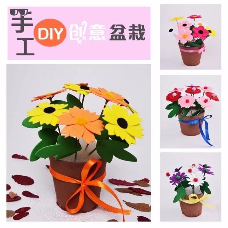 1KS Nové Horké Vzdělávací Hračky pro Rané Dětství 3D DIY Netkaný Umělý Květináč Děti