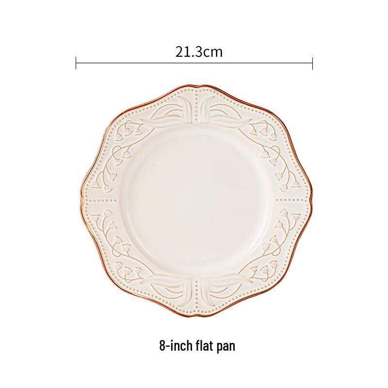 Xuanrun Lily of the Valley Embossed Ceramic Dinner Plate