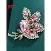 Diamond-Encrusted European and American-Style Exaggerated Flower Cardigan Women's Large Brooch