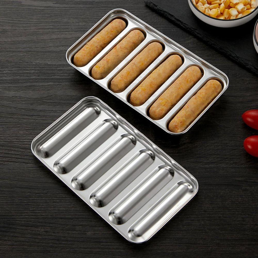 Household Homemade DIY Stainless Steel 6-Cavity Meat Tool Sausage Mold Food Supplement Hotdog Maker
