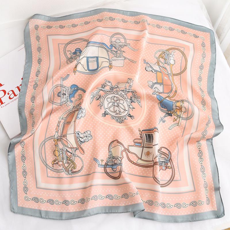 

Новый солнцезащитный шарф корейский кешью модный тонкий маленький квадратный шарф летний декоративный шарф в горошек ретро шаль 70*70cm