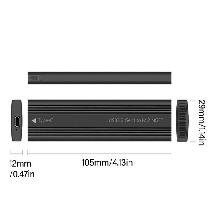 Aluminum M.2 Double Protocols Solid Disk Enclosure Adapter Box for Fast USB3.2 and Type C Solid Disk Case