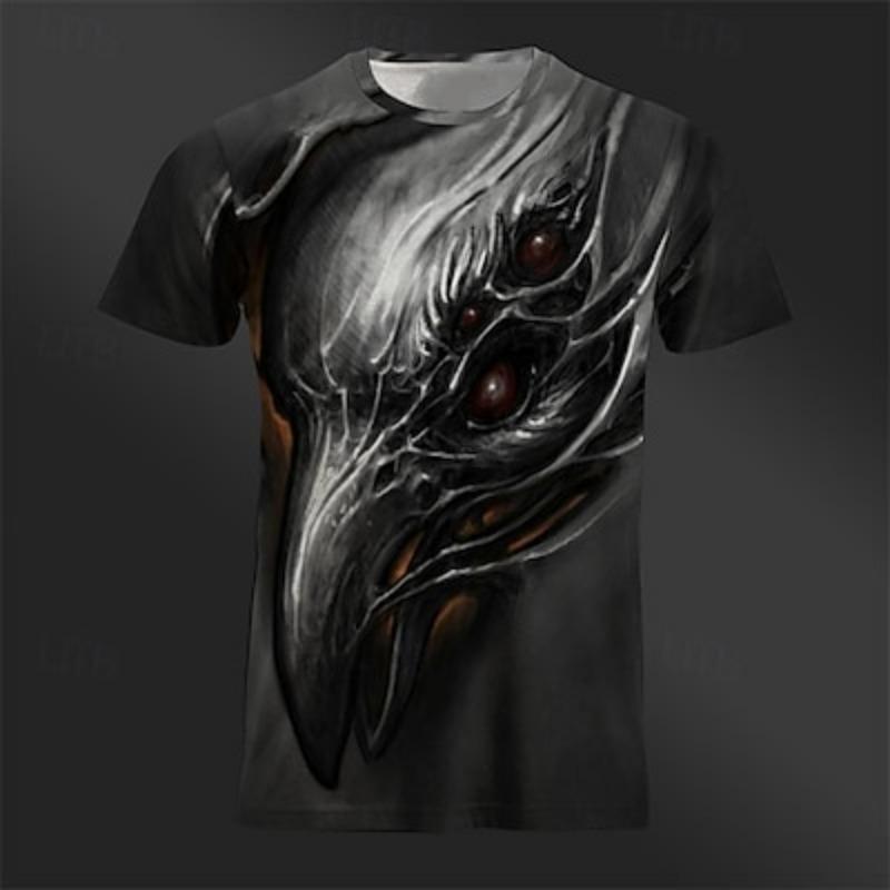 

Мужская футболка с графическим принтом «Орел» с коротким рукавом, футболка с круглым вырезом и 3D-принтом, дизайнерская повседневная уличная футболка для спорта и отдыха на природе 6XL