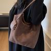 Minimalist tote bag new retro lazy style underarm large bag suede large capacity shoulder bag