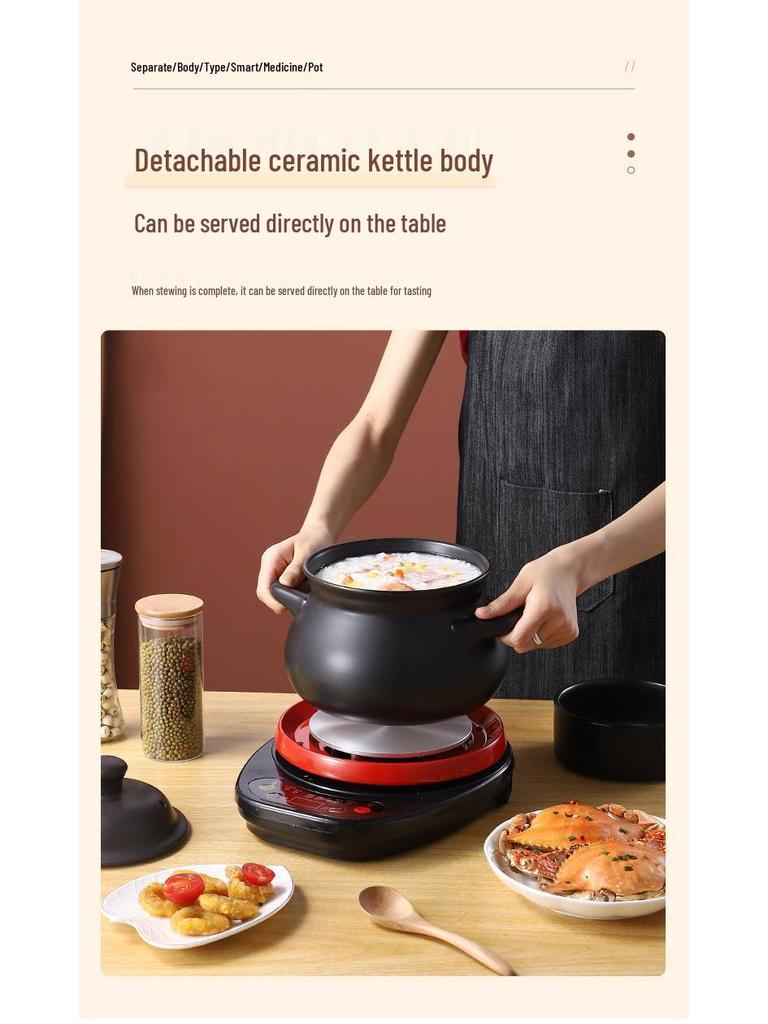 Tradiční hliněný kastrol - Odolný vysokým teplotám, Bezpečný pro otevřený oheň, Keramický hrnec na dušení a polévku pro domácí použití