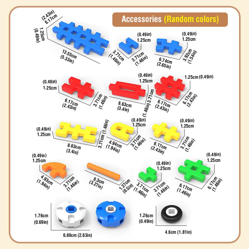 Kids DIY Building Blocks Set Colorful Interlocking Plastic Construction Toys Educational Puzzle Toy for Boys and Girls
