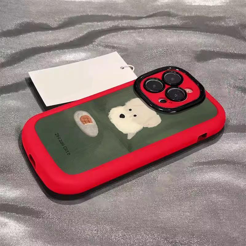 Oil Painting High-value Puppy Suitable for Apple 16 Mobile Phone Case IPhone 15 Promax Cute VIVOS19 Creative