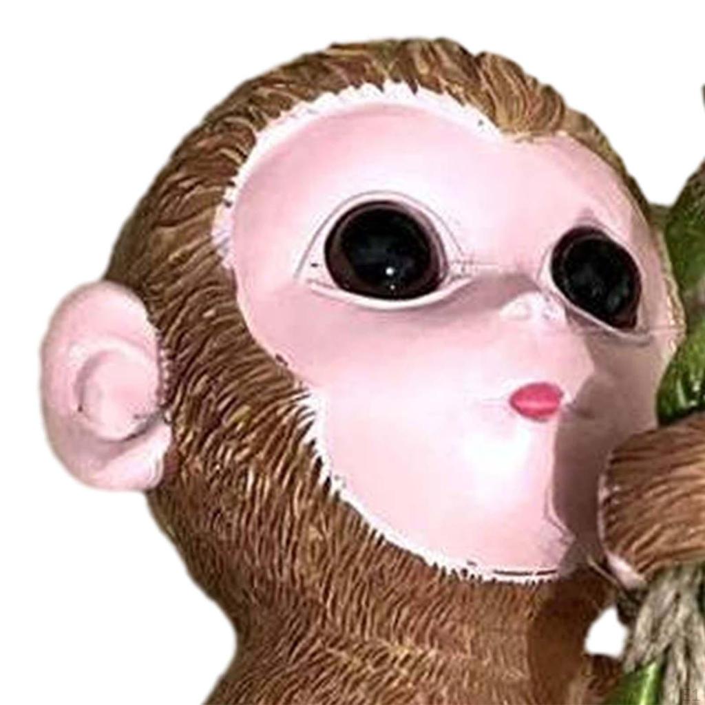 Climb Monkey Statue Cute Resin Figure Crafts Garden Ornament for Balcony Lawn