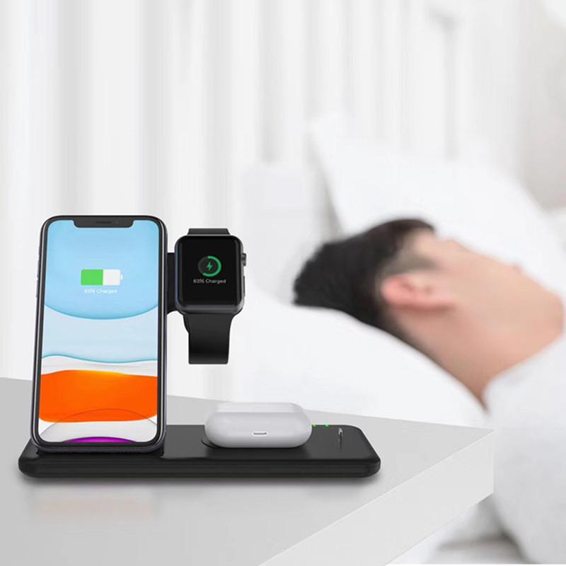 Foldable 3-in-1 Wireless Charging Stand for Phone, Watch & Earbuds