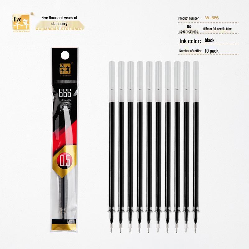 

5000-Year Waterproof Quick-Drying Refill - 0.5mm Full & 0.3mm Half Needle Tube, Black/Red/Blue