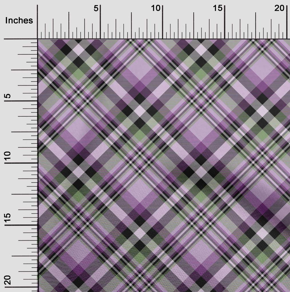 oneOone Cotton Flex Beige Fabric Check Sewing Craft Projects Fabric Prints by Yard 40 Inch