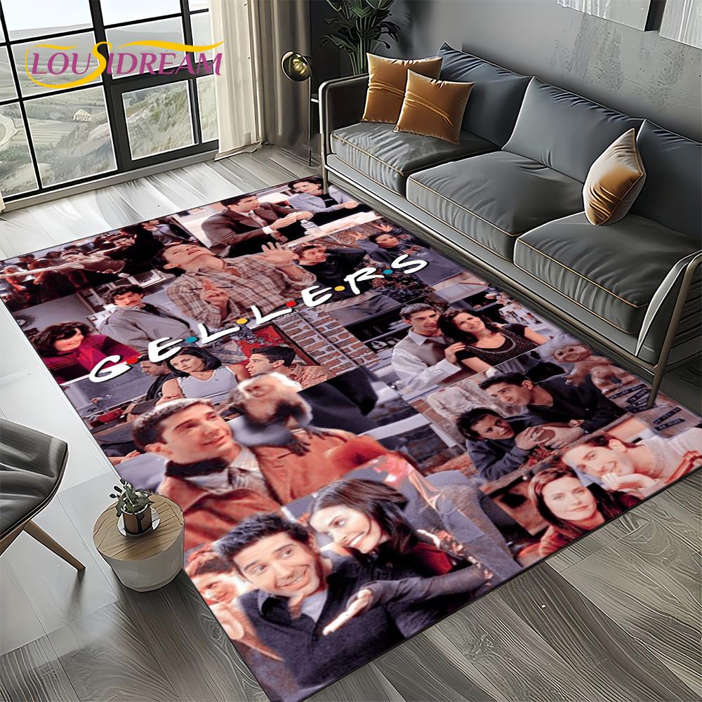 Tappeto Central Perk Friends TV Show per Soggiorno Camera da Letto Casa Decorazione Divano, Tappeto per Area Giochi Bambini Tappetino Antiscivolo Regalo