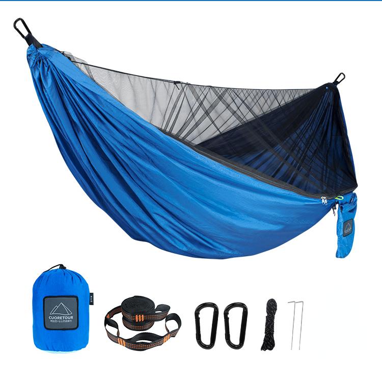 Portable Quick Setup 290*140cm Travel Outdoor Camping Hammock Hanging Sleeping Swing Bed with Mosquito Net