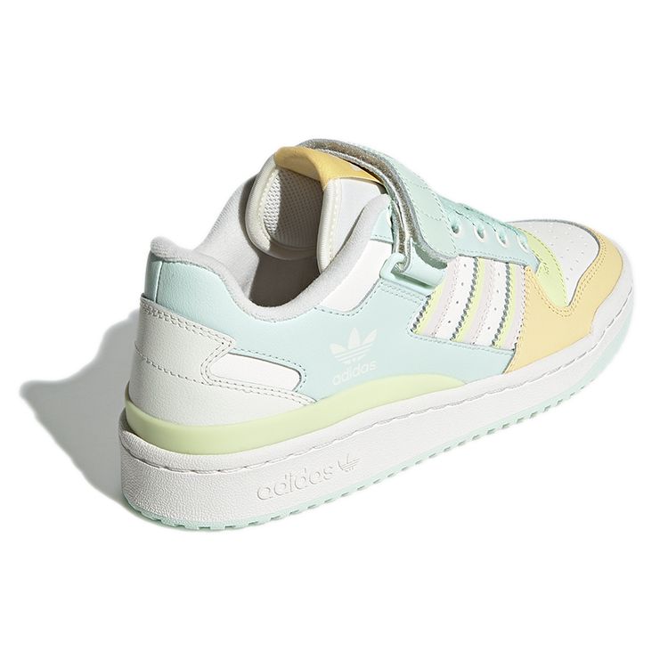 Adidas Originals Forum Low Premium Velcro Retro Color Block Casual Low Top Skate Shoes Women Sneakers White Blue Yellow GW4919
