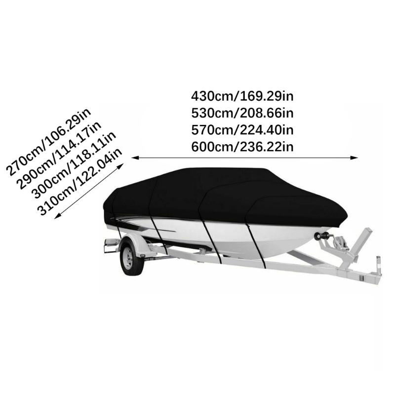 Packung mit 1 wasserdichter 210D Oxford Bootsabdeckung mit UV-Schutz, reißfest, für V-Rumpf Boote von 11 bis 13 Fuß