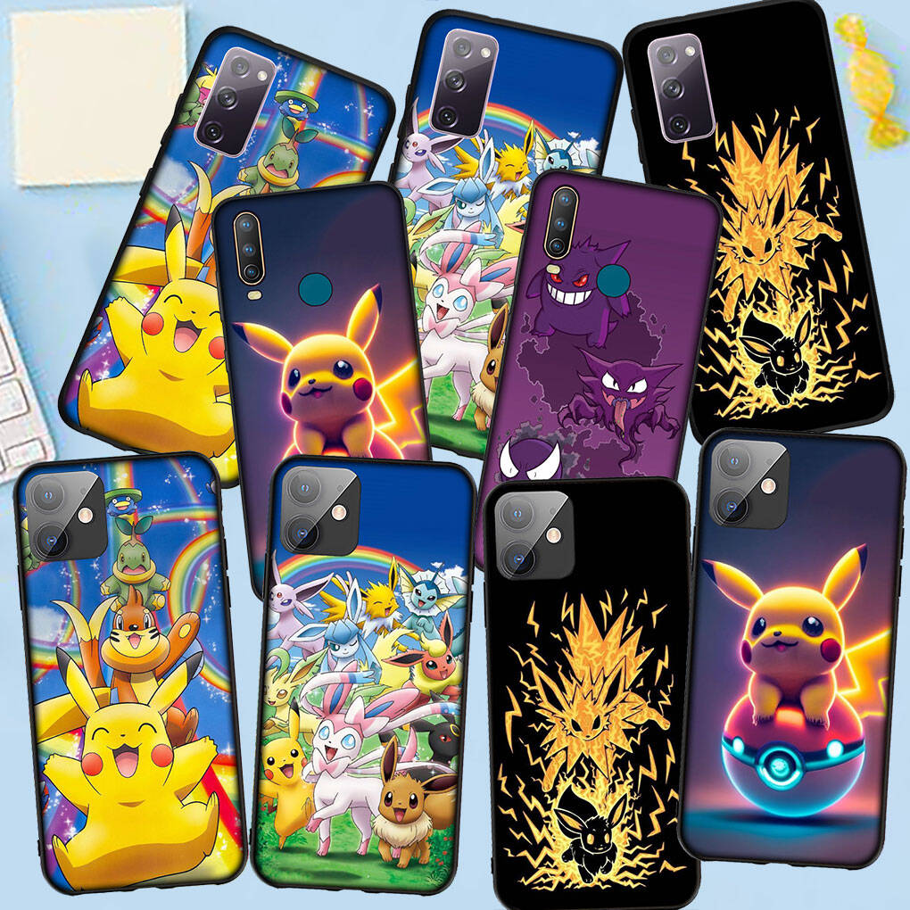 Pouzdro na telefon pro Samsung Galaxy S25 S23 S22 S24 Ultra FE Plus A05 A06 A15 A16 A36 A37 A35 A54 A55 A56 A57 A25 A53 A17 Kreslený Pokemon GO Pikachu Kryt