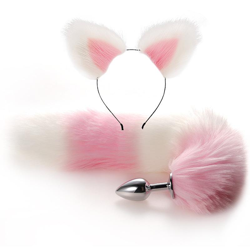 Meilang Ears Fox Tail Butt Plug Metal Anal Plug Sex Toys Adult Toys Couple Sex Product
