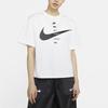 Nike Sportswear Logo Overlay Short Sleeve Minimalist Fashion T-Shirt Women Tops White CU5683-100