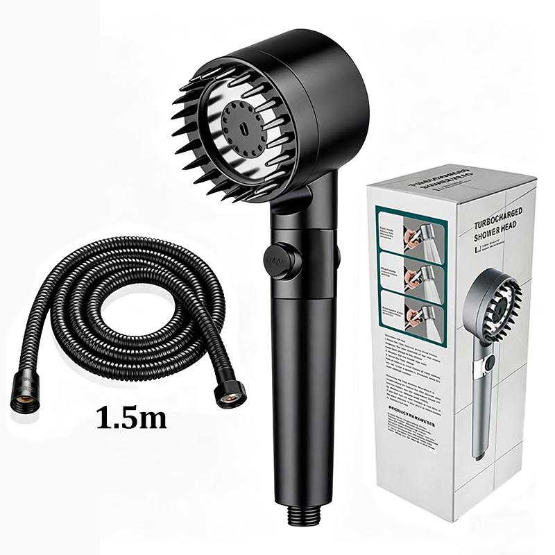 High Pressure Filter Shower Head 3 Modes One-key Stop Water Massage Clean Powerful Pressurized Shower Nozzle