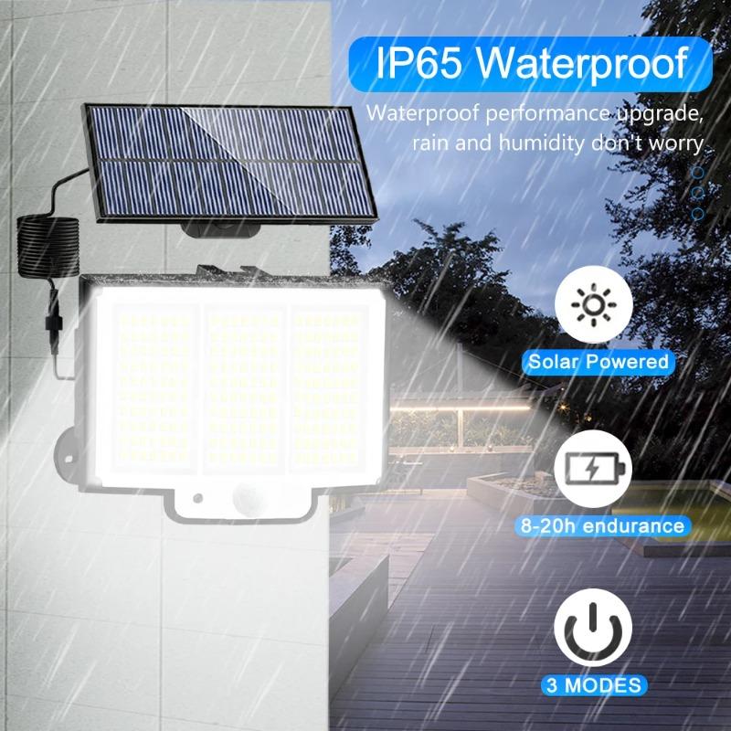 Solar Lights Outdoor Garden 200LED Solar Security Light Motion Sensor 3 Mode Waterproof Solar Powered Flood Lamp Yard Garage