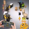 1:64 Alloy Mini Remote Control Forklift Crane Toy with Bluetooth Mobile Control