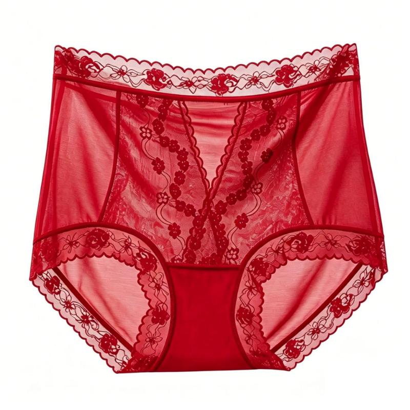 Underpants for Women Low Waisted Briefs with Black Fungus Edges Cute Simple Cotton Breathable Triangle Underwear Panties